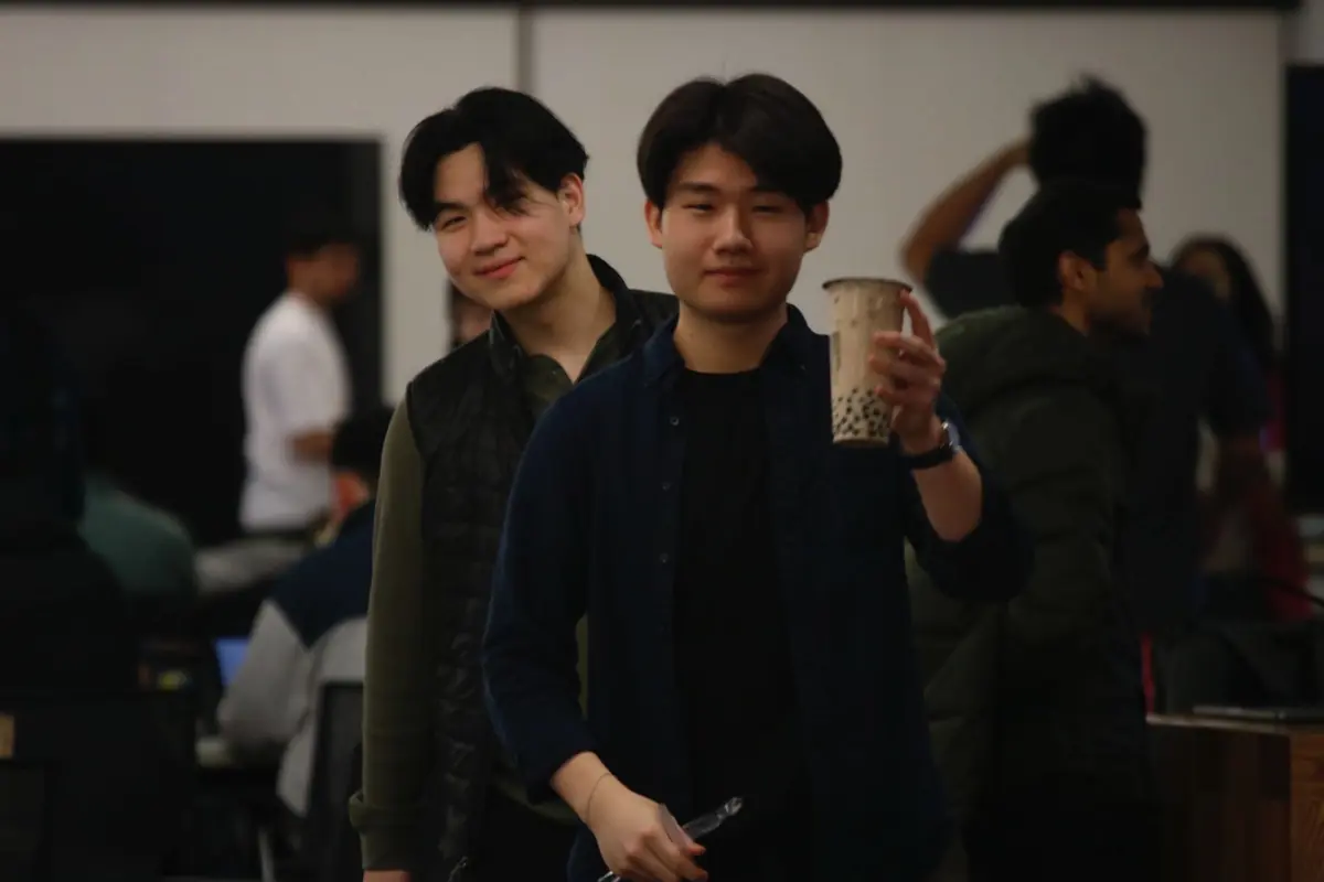 With friend Guan