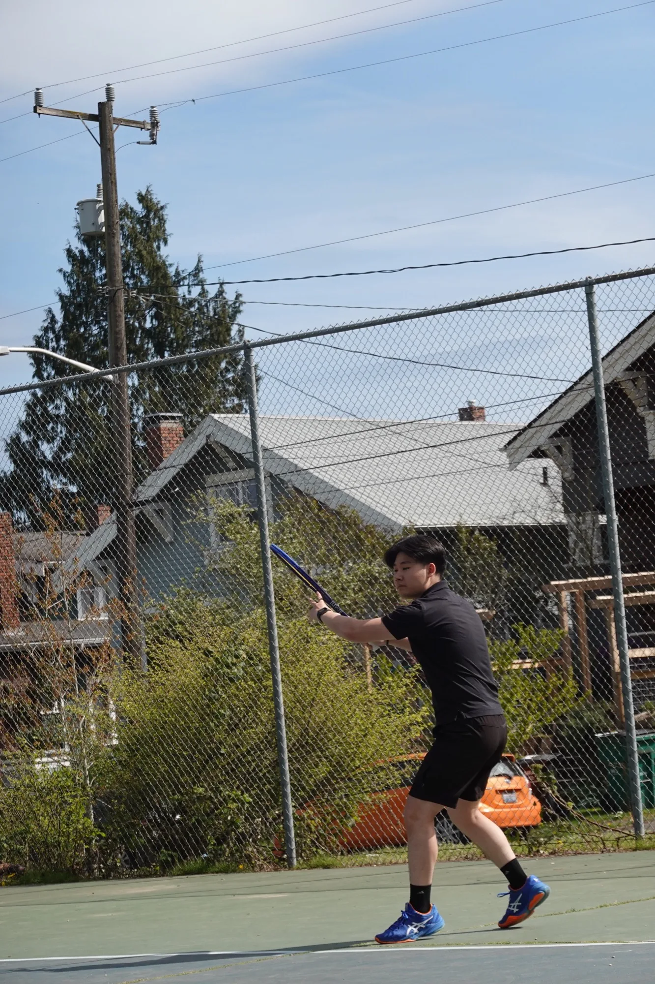 Joseph Chamdani forehand shot with Diadem Elevate 98 racket